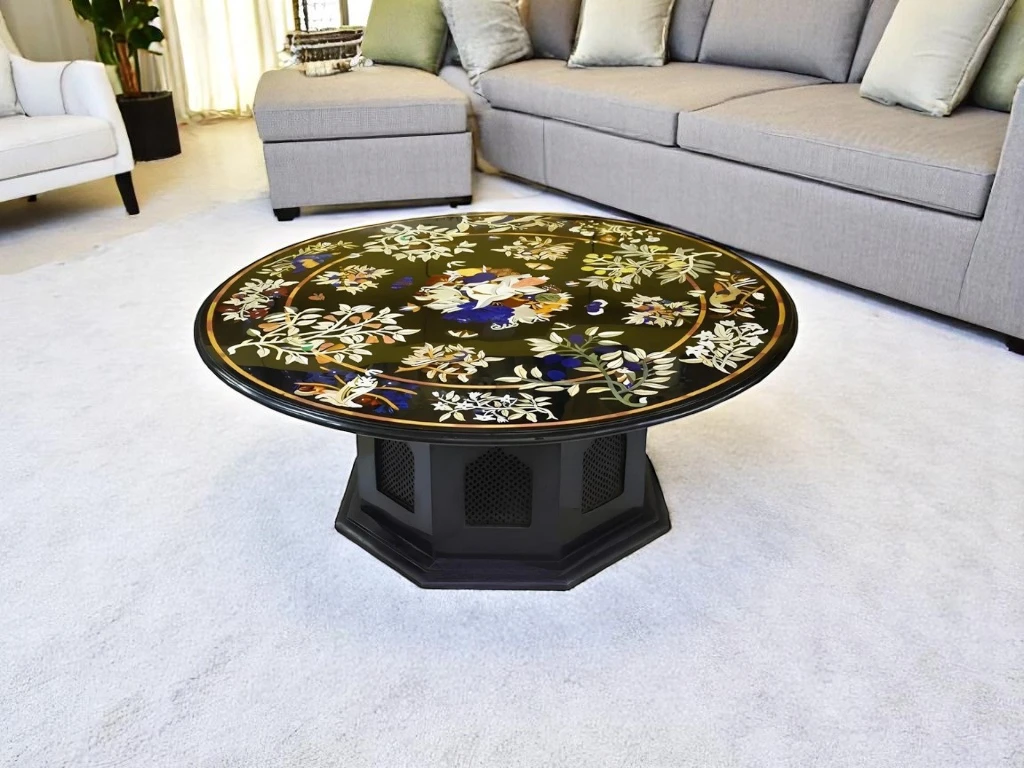 Elevate Your Space with a Round Black Marble Coffee Table